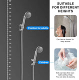 Strong Adhesive Adjustable Shower Head Holder- Wall Mounted Heavy Duty Shower Head Shelf Bracket, Plastic Bracket Stick on Wall, Mount ABS- Shower Head Holder for Handheld Shower Heads (Grey)