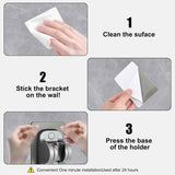 Strong Adhesive Adjustable Shower Head Holder- Wall Mounted Heavy Duty Shower Head Shelf Bracket, Plastic Bracket Stick on Wall, Mount ABS- Shower Head Holder for Handheld Shower Heads (Grey)