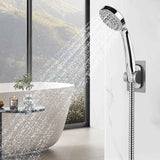 Strong Adhesive Adjustable Shower Head Holder- Wall Mounted Heavy Duty Shower Head Shelf Bracket, Plastic Bracket Stick on Wall, Mount ABS- Shower Head Holder for Handheld Shower Heads (Grey)