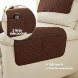 Armrest Chair Covers, Stretch Armchair Couch Arm Rest Cover, Waterproof Armchair Slipcover Nonslip Quilted Furniture Protector for Pets Leather Sofa Couch (Dark Brown,1 Person (Set of 3))
