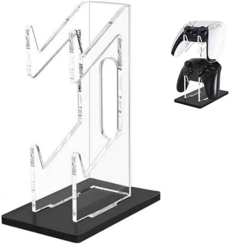 Universal Dual Game Controller Holder Desk Stand for PS4 PS5 Xbox ONE Switch, Perfect Display and Organization, Gaming Controller Accessories(Transparent Acrylic) (2T/Black)