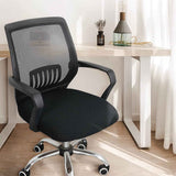 Office Chair Covers, Elastic Stretch Computer Chair Seat Slipcovers Super Fit Anti-dust Desk Seat Cover Spandex Removable Washable Kitchen Chair Protective Cover (Black)