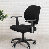 Office Chair Covers, Elastic Stretch Computer Chair Seat Slipcovers Super Fit Anti-dust Desk Seat Cover Spandex Removable Washable Kitchen Chair Protective Cover (Black)