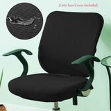 Office Chair Covers, Elastic Stretch Computer Chair Seat Slipcovers Super Fit Anti-dust Desk Seat Cover Spandex Removable Washable Kitchen Chair Protective Cover (Black)