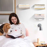 Invisible Floating Bookshelf - Modern White Wall Mount Metal Shelves for Room, Bedroom Bookcase, Small Bookshelf with Minimalist Design, Sleek Storage for Books & Decoratives（6PCS）
