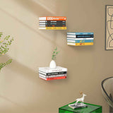 Invisible Floating Bookshelf - Modern White Wall Mount Metal Shelves for Room, Bedroom Bookcase, Small Bookshelf with Minimalist Design, Sleek Storage for Books & Decoratives（6PCS）