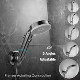 Handheld Shower Head Holder - 5 Angles Adjustable - Concealed Adhesive Mount (Holder Only)