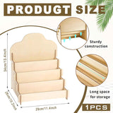 Greeting Card Display Stands 4Tier Durable Wooden Stickers Display Risers Multipurpose Portable Blank Retail Display Shelves Card Display Rack for Greeting Card Photos Postcard Literature (1)