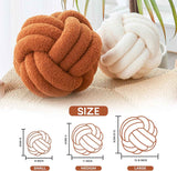Decorative Throw Knot Pillow Ball for Home Chair Sofa Couch Bed Aesthetic Round Decor Pillows Lambswool Knotted Pillow Cushion (Ivory White, 11 inches)