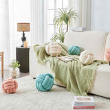 Decorative Throw Knot Pillow Ball for Home Chair Sofa Couch Bed Aesthetic Round Decor Pillows Lambswool Knotted Pillow Cushion (Ivory White, 11 inches)