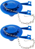 2 Pack Universal Toilet Tank Flapper 2 Inch Easy to Install Long Lasting All Rubber Seal Flapper Replacement Water Saving, High Performance-Blue