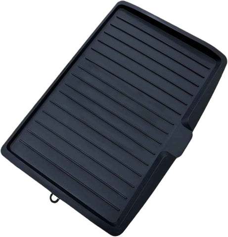Dish Drain Board Tilt PP Dish Drainer 17.6x12.2x1.2in Quick Dry Dish Drain with Drain Port Multipurpose Dish Drying Rack Black
