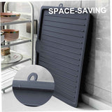 Dish Drain Board Tilt PP Dish Drainer 17.6x12.2x1.2in Quick Dry Dish Drain with Drain Port Multipurpose Dish Drying Rack Black