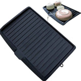 Dish Drain Board Tilt PP Dish Drainer 17.6x12.2x1.2in Quick Dry Dish Drain with Drain Port Multipurpose Dish Drying Rack Black