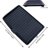 Dish Drain Board Tilt PP Dish Drainer 17.6x12.2x1.2in Quick Dry Dish Drain with Drain Port Multipurpose Dish Drying Rack Black