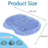 2 Pcs Large Shower Foot Scrubber Mat Cleans, Exfoliation, Shower Foot Massager Scrubber, Foot Cleaner Massage Mat with Non Slip Suction Cups, Improve Circulation Relieve Tired and Pain （BLUE）