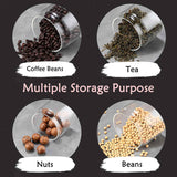 Airtight Borosilicate Glass Coffee Bean Storage Container with Vacuum Sealed Lid, 2pcs Food Storage Jars for Dry Goods, Coffee Bar Necessity