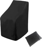 Waterproof Stacking Chair Covers for Outdoor Furniture, All-Weather Heavy-Duty 210D Oxford Fabric, Fits 25"x25"x47" Patio Chairs (Black, 1 PC)