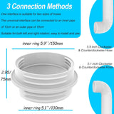 Portable Air Conditioner Exhaust Hose Connector, Both 5.1"/5.9" Exhasut Vent Hoses with Clockwise & Counter Clockwise, Universal Mobile AC Unit Vent Hose Coupler Coupling Extension