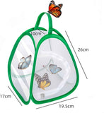 2 Pack Mini Butterfly Habitat Cage- 23 x 25.5 x 21CM, Butterfly Net, Collapsible Insect Mesh Cage- Portable Butterfly Net Habitat with Zipper for Transporting and Raising