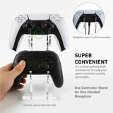 Universal Dual Game Controller Holder Desk Stand for PS4 PS5 Xbox ONE Switch, Perfect Display and Organization, Gaming Controller Accessories(Transparent Acrylic) (2T/Black)