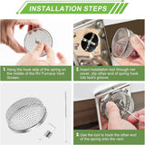 RV Furnace Vent Insect Screen Cover 2 Pack with Installation Tool, Durable Mesh RV Flying Insect Screen for Campers and Trailers, Easy Fit, Rust Proof, Keeps Bugs Out