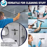 Shower Squeegee, 10-Inch Matte Black All-Purpose Stainless Steel Squeegee for Bathroom, Doors, Mirrors, Tiles and Car Windows - 100% Streak Free