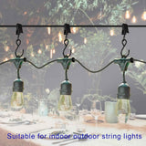 Stainless Steel S Hooks Curtain Clips, 50 Pack Hanging Party Lights Clips Hangers Gutter Photo, Art Craft Display, 2.4 Inch Long, Black Long -
