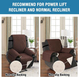100% Waterproof Power Lift Recliner Chair Cover Non Slip Electric Covers for with Pocket Large Covers, Brown -