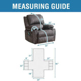 100% Waterproof Recliner Chair Cover Nonslip Stay in Place Electric Power Lift Slipcovers Fitted Standard Large with Side Pocket,Grey/Beige Grey/Beige -
