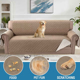 Sofa Cover, 100% Waterproof Slipcover Furniture Protector, Washable Couch Cover with Non-Skid Backing and Elastic Straps for Kids, Dogs, Pets(Sofa, French Oak) Oak