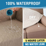 Sofa Cover, 100% Waterproof Slipcover Furniture Protector, Washable Couch Cover with Non-Skid Backing and Elastic Straps for Kids, Dogs, Pets(Sofa, French Oak) Oak
