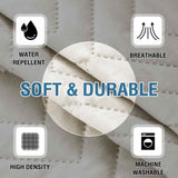 Armrest Covers for Sofa Water Resistant Couch Arm Remote Control Holder Organizer Magazine, Tablet, Phone, iPad(Set of 2, Ivory/Beige) Double Diamond-ivory/Beige -