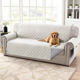 100% Waterproof Couch Cover for 3 Cushion Sofa Washable Pet Friendly with Elastic Straps Thick Durable Storage Pocket(XL Sofa, Beige) Beige 78"-X-Large