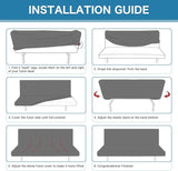 100% Waterproof Armless Futon Cover, Sofa Cover Stretch Jacquard Couch for Futon, Dual Leakproof Furniture Protector Pets, Grey -