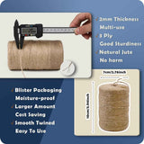 PerkHomy Natural Jute Twine 600 Feet Long String for Crafts Gift Wrapping Packing Gardening Crochet Knitting Macrame Decor (Brown 2mm * 600feet) (1/12 In) (182M)