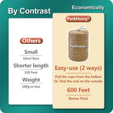 PerkHomy Natural Jute Twine 600 Feet Long String for Crafts Gift Wrapping Packing Gardening Crochet Knitting Macrame Decor (Brown 2mm * 600feet) (1/12 In) (182M)