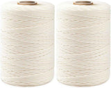 1,200ft (600ft x 2Rolls) Butchers Twine 2mm Cotton String for Cooking Kitchen Meat Turkey Sausage Roasting Baking Gift Wrapping DIY Crafts Crocheting Knitting Naturalwhite ( X 600 Feet ) / Pc 2 Pcs