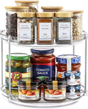1 Pack 2 Tier Acrylic Clear Lazy Susan, 9.25inch + Pcak 10inch Plastic Susan -