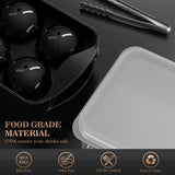 Whiskey Ice Cubes Mold 2 Pack - Round Cube & Ball Maker Set with Storage Bin, Trays Lid, Tongs for Bourbon Cocktails, Gifts Lover