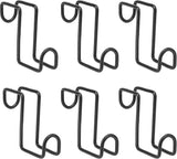6pcs 4 Inch Tack Hook, Heavy Duty Metal Over Rail Hook for Hanging Horse Bridles,Buckets(Black) -