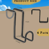 6pcs 4 Inch Tack Hook, Heavy Duty Metal Over Rail Hook for Hanging Horse Bridles,Buckets(Black) -