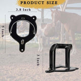 6 Counts Horse Bridle Rack Bracket Hooks Metal Halter Hanger with Tubes and Screws for Barn Supplies, Black -