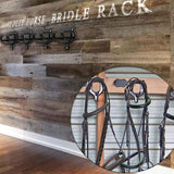 6 Counts Horse Bridle Rack Bracket Hooks Metal Halter Hanger with Tubes and Screws for Barn Supplies, Black -