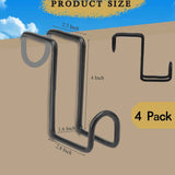 4PCS 4 Inch Tack Hook Heavy Duty Metal Bridle Hooks Water Bucket Hanger for Hanging Horse Bridles,Halter and Buckets(Black) -