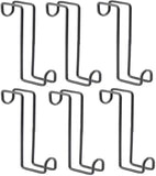 6Pack 8 Inch Tack Hook Heavy Duty Metal Over Rail Hooks Stall for Hanging Horse Bridles Halters and Buckets -