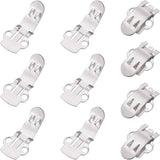 14mm x 30mm Shoe Clips, 10 Pcs Flat Blank Clips Supplies Embellishments for DIY Crafts Decoration Project Shoes Silver -