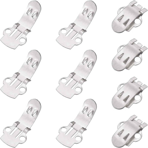 14mm x 30mm Shoe Clips, 10 Pcs Flat Blank Clips Supplies Embellishments for DIY Crafts Decoration Project Shoes Silver -