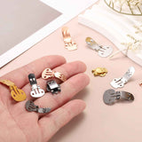 14mm x 30mm Shoe Clips, 10 Pcs Flat Blank Clips Supplies Embellishments for DIY Crafts Decoration Project Shoes Silver -