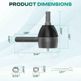 Ball Joint Kit,Set of (3) Tie Rod End with grease fitting Fits for Club Car DS Golf Carts (1976-2008) -